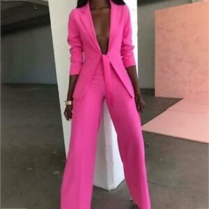 Hot pink women’s suit